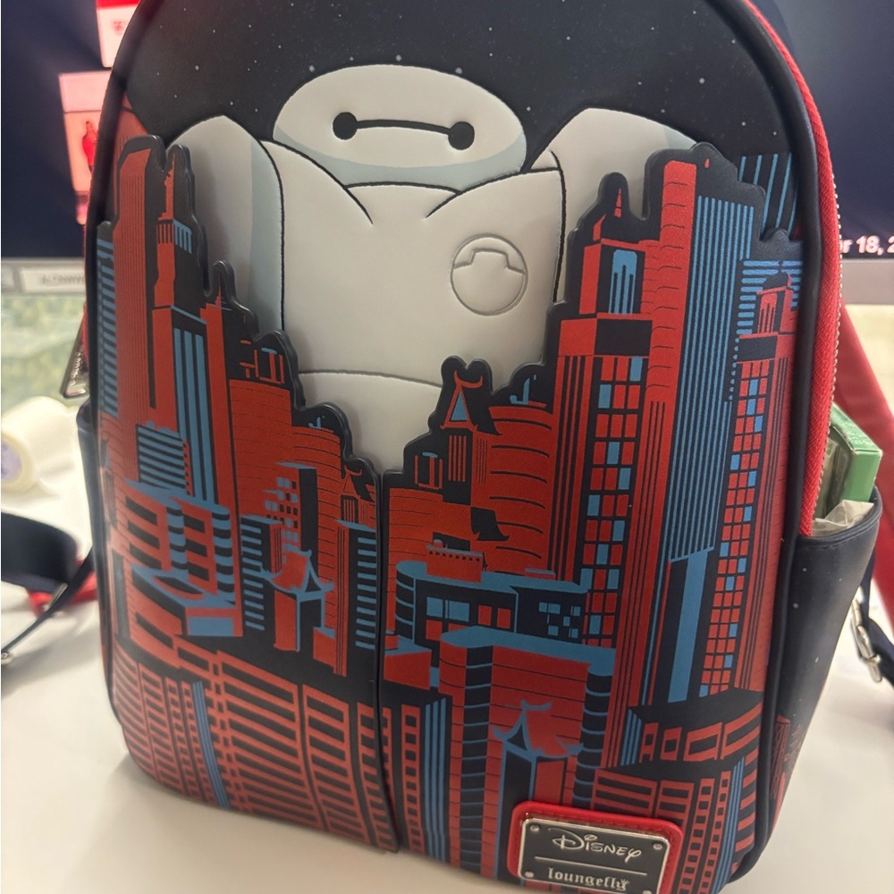 Loungefly Blue and Red Baymax Backpack Big Hero Six